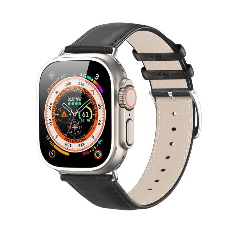 For Apple Watch Ultra 2 49mm DUX DUCIS YS Series Genuine Leather Watch Band(Black)