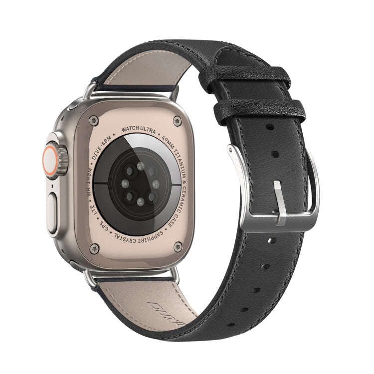 For Apple Watch Ultra 2 49mm DUX DUCIS YS Series Genuine Leather Watch Band(Black)
