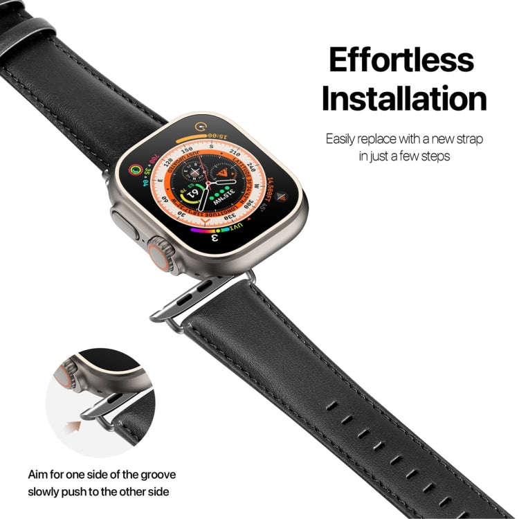 For Apple Watch Ultra 2 49mm DUX DUCIS YS Series Genuine Leather Watch Band(Black)