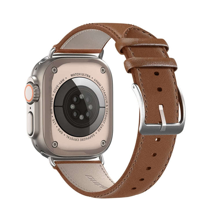 For Apple Watch Ultra 2 49mm DUX DUCIS YS Series Genuine Leather Watch Band(Brown)