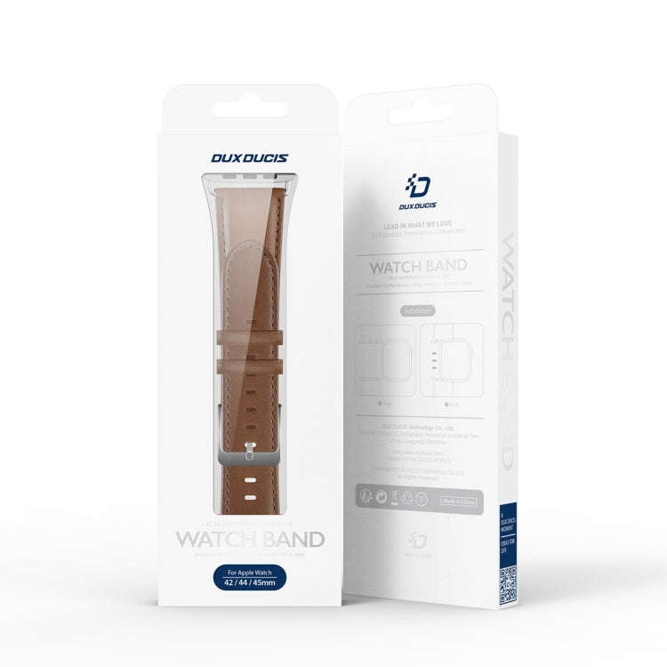 For Apple Watch Ultra 2 49mm DUX DUCIS YS Series Genuine Leather Watch Band(Brown)