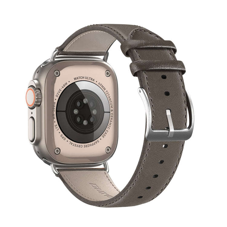 For Apple Watch Ultra 49mm DUX DUCIS YS Series Genuine Leather Watch Band(Grey)