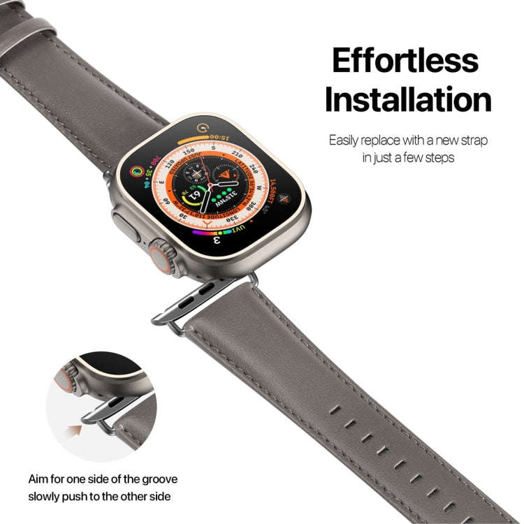 For Apple Watch Ultra 49mm DUX DUCIS YS Series Genuine Leather Watch Band(Grey)