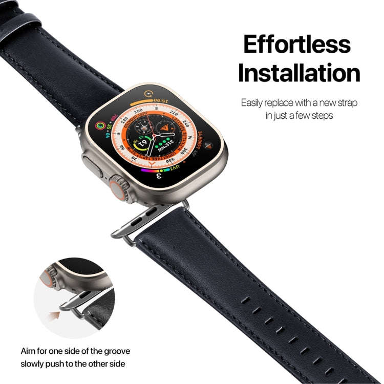 For Apple Watch 8 45mm  DUX DUCIS YS Series Genuine Leather Watch Band(Blue)