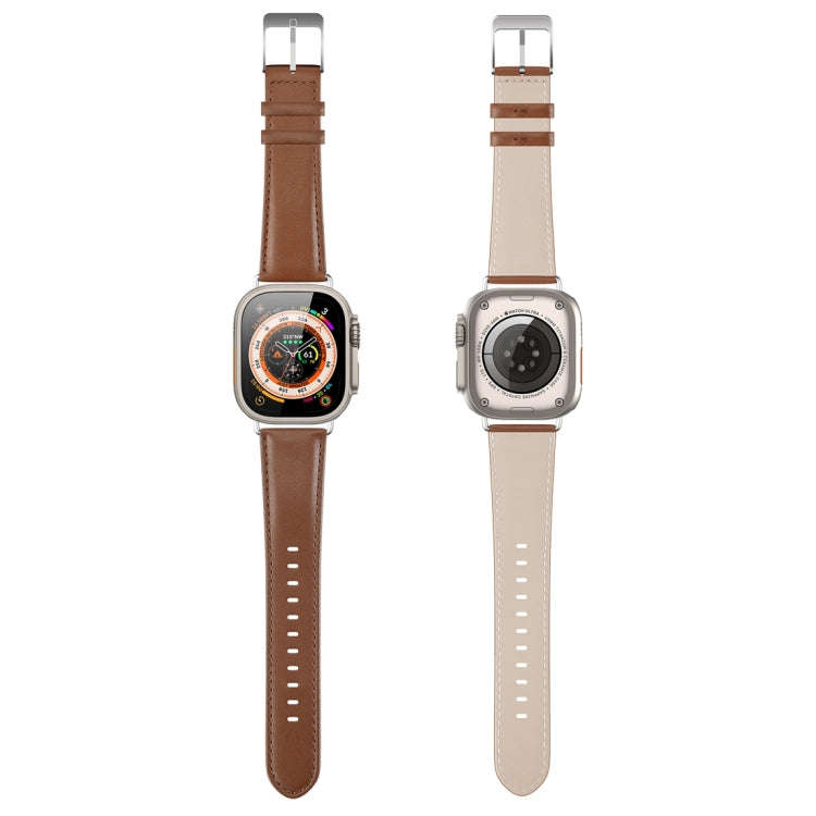For Apple Watch 2 38mm DUX DUCIS YS Series Genuine Leather Watch Band(Brown)