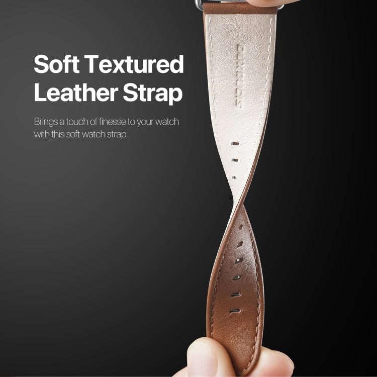 For Apple Watch 2 38mm DUX DUCIS YS Series Genuine Leather Watch Band(Brown)