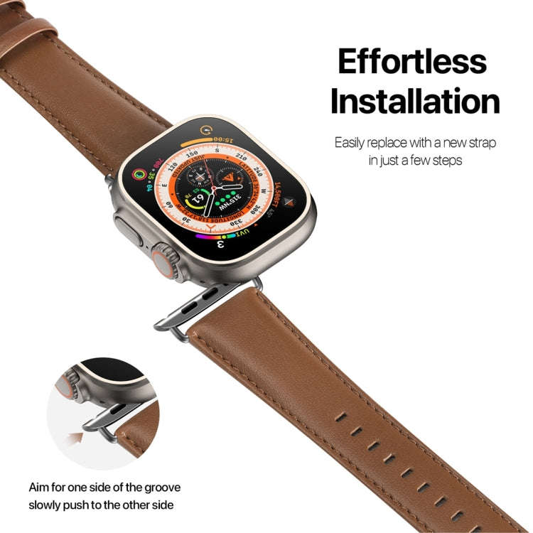 For Apple Watch 2 38mm DUX DUCIS YS Series Genuine Leather Watch Band(Brown)
