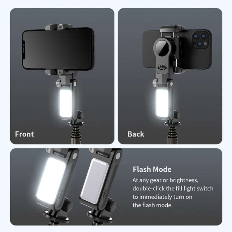 Q18 Desktop Intelligent Tracking Gimbal Stabilizer Multi-function Fill Light Selfie Stick(Black)