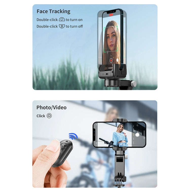 Q18 Desktop Intelligent Tracking Gimbal Stabilizer Multi-function Fill Light Selfie Stick(Black)