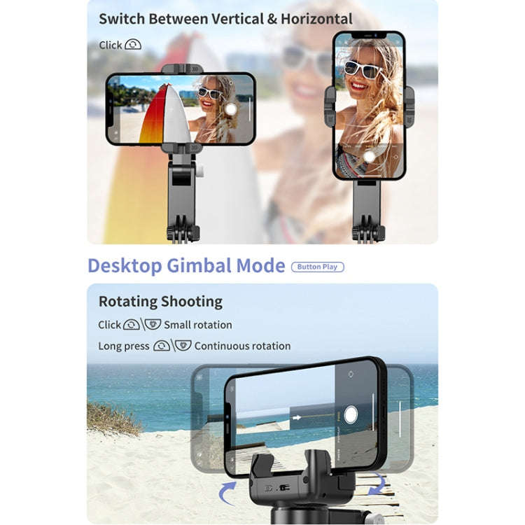 Q18 Desktop Intelligent Tracking Gimbal Stabilizer Multi-function Fill Light Selfie Stick(Black)