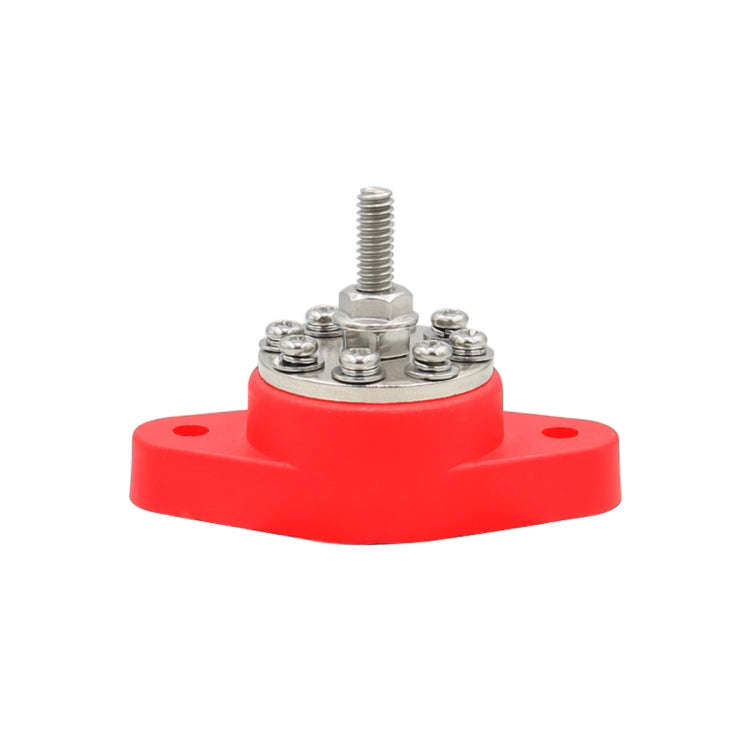 5/16 inch M8 RV Yacht 8-way Terminal Stud with 2pcs M5x20 Screws(Red)