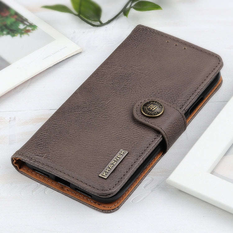 For Honor X6b KHAZNEH Cowhide Texture Horizontal Flip Leather Phone Case(Khaki)