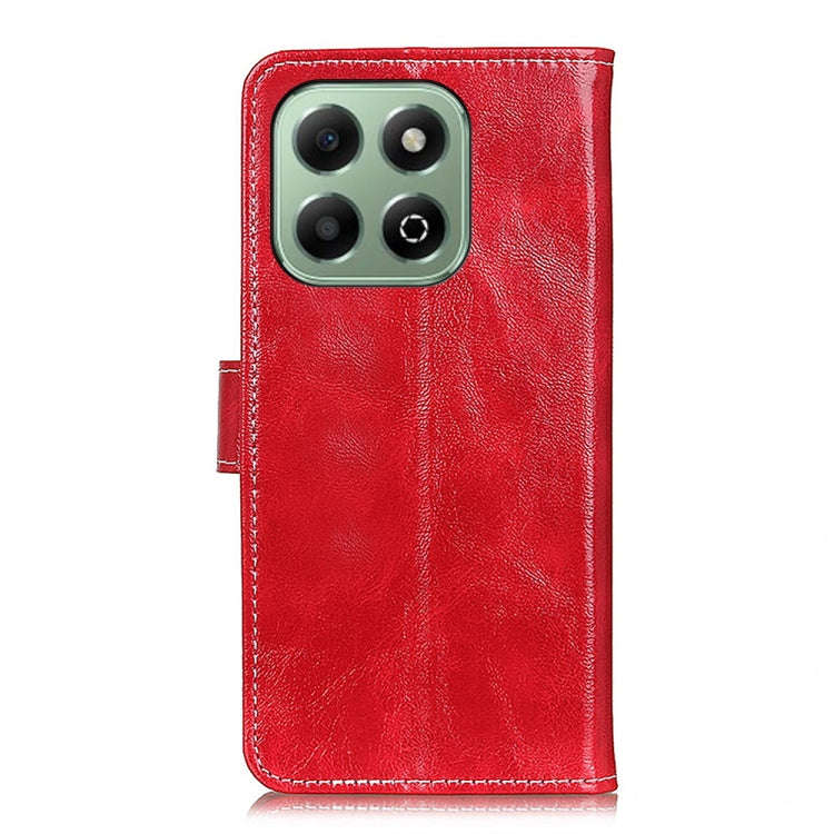 For Honor X6b Retro Crazy Horse Texture Flip Leather Phone Case(Red)