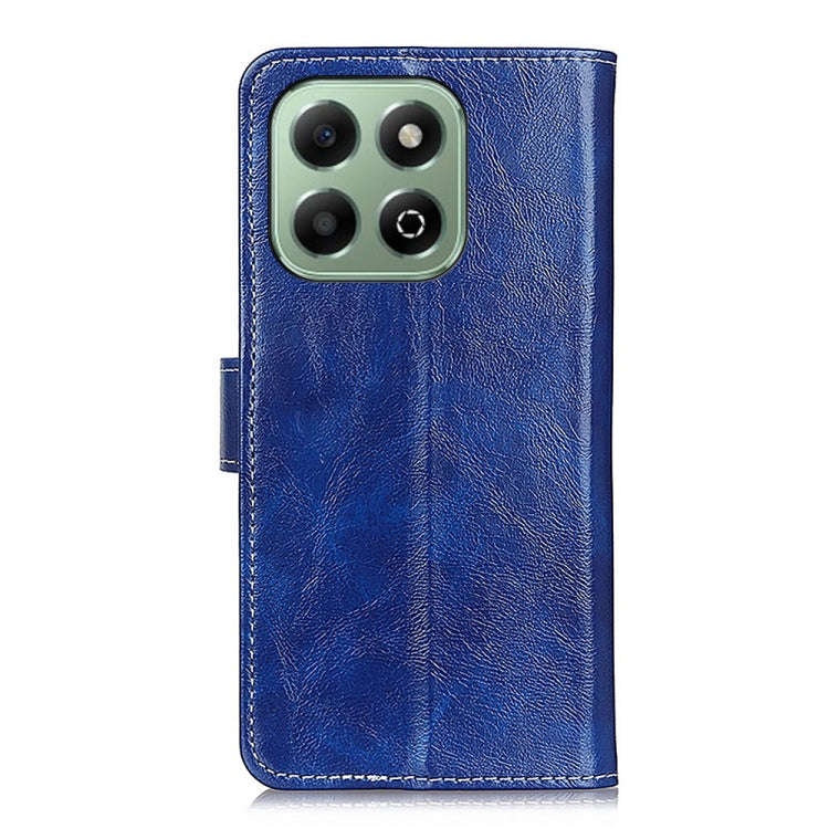 For Honor X6b Retro Crazy Horse Texture Flip Leather Phone Case(Blue)