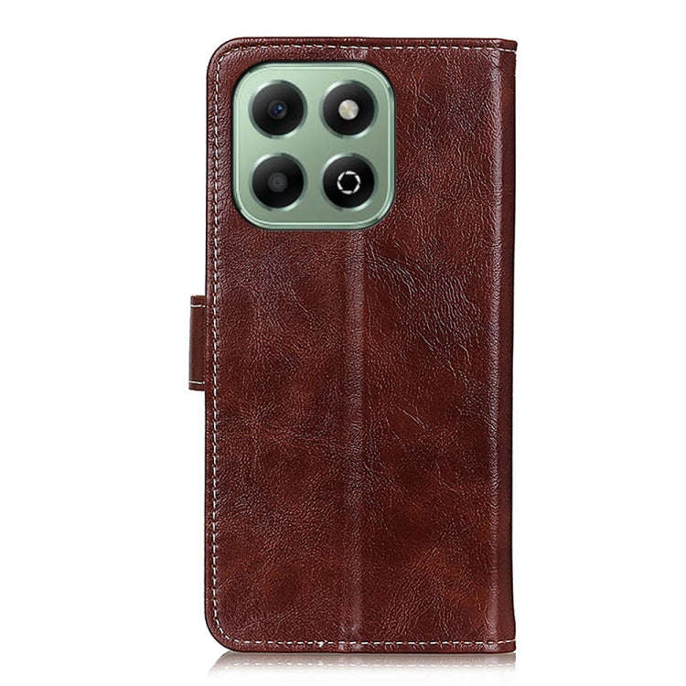 For Honor X6b Retro Crazy Horse Texture Flip Leather Phone Case(Brown)