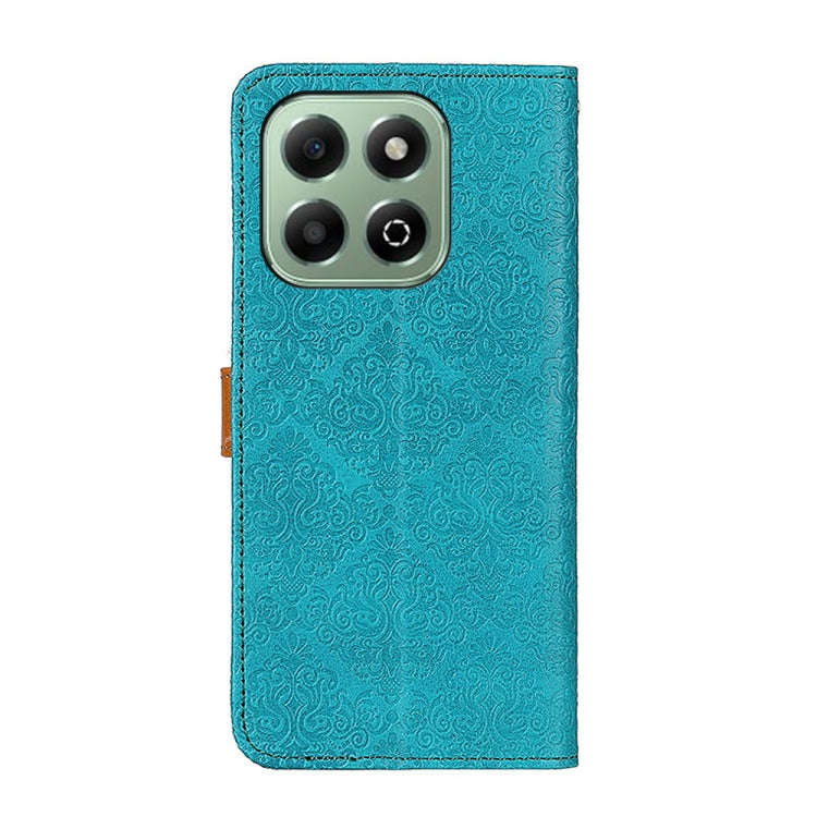 For Honor X6b European Floral Embossed Leather Phone Case(Blue)