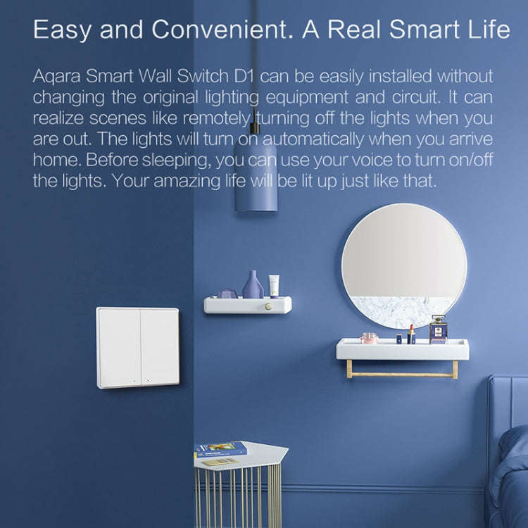 Original Xiaomi Youpin Aqara Smart Wall Switch D1, Zero FireWire Three Button Version