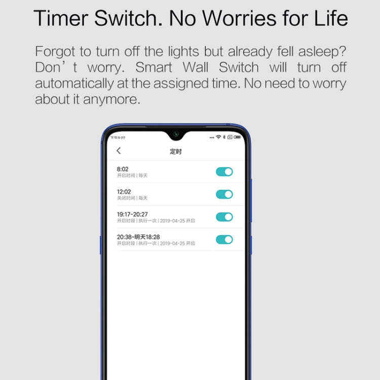 Original Xiaomi Youpin Aqara Smart Wall Switch D1, Zero FireWire Three Button Version