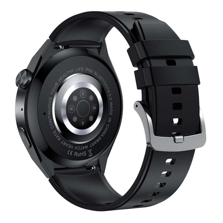 HDT MAX 1.60 inch Black Dial Silicone Band IP68 Waterproof Smart Watch Support Bluetooth Call(Black)