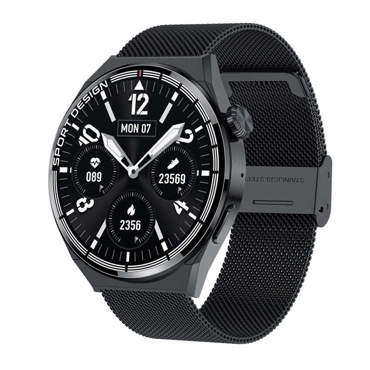 HDT MAX 1.60 inch Black Dial Milan Steel Band IP68 Waterproof Smart Watch Support Bluetooth Call(...
