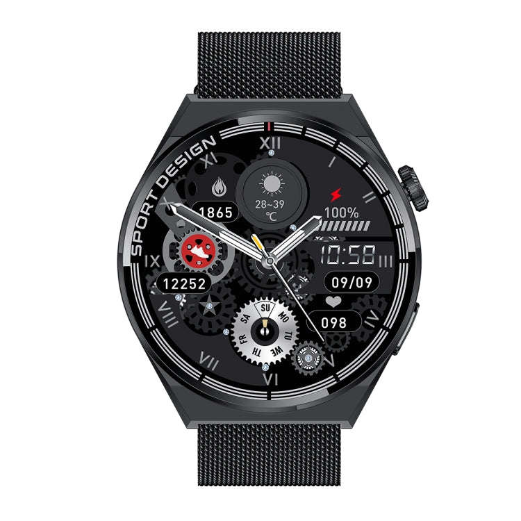 HDT MAX 1.60 inch Black Dial Milan Steel Band IP68 Waterproof Smart Watch Support Bluetooth Call(...