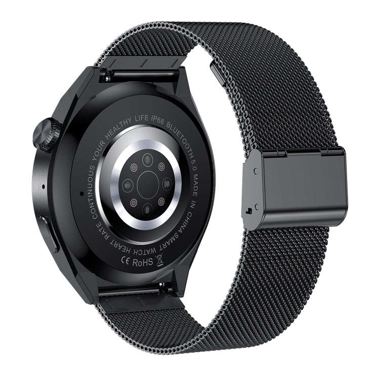 HDT MAX 1.60 inch Black Dial Milan Steel Band IP68 Waterproof Smart Watch Support Bluetooth Call(...
