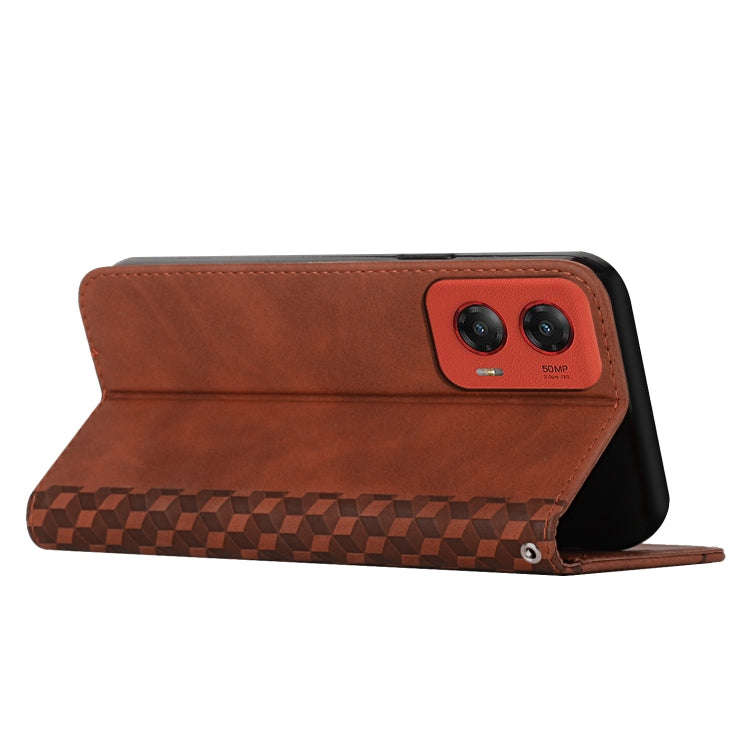 For Motorola Moto G Stylus 5G 2024 Diamond Splicing Skin Feel Magnetic Leather Phone Case(Brown)