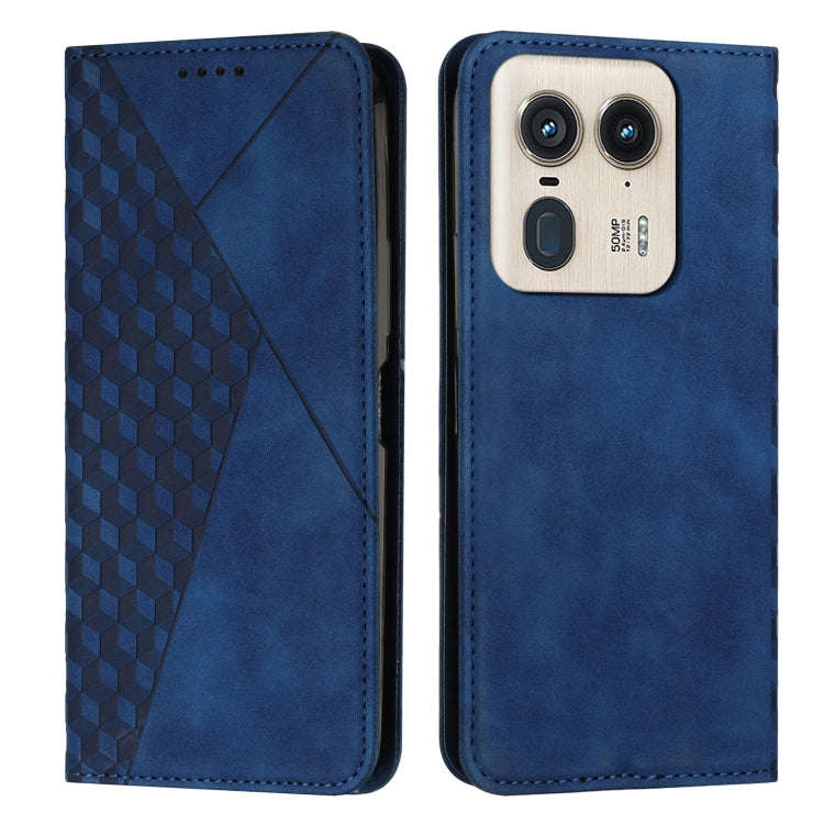 For Motorola Moto X50 Ultra Diamond Splicing Skin Feel Magnetic Leather Phone Case(Blue)