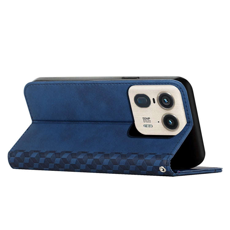 For Motorola Moto X50 Ultra Diamond Splicing Skin Feel Magnetic Leather Phone Case(Blue)