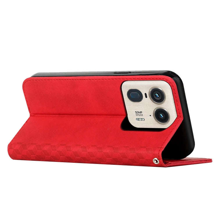 For Motorola Moto X50 Ultra Diamond Splicing Skin Feel Magnetic Leather Phone Case(Red)