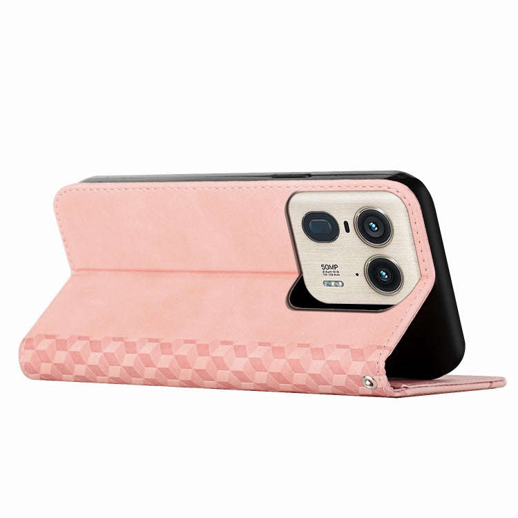 For Motorola Moto X50 Ultra Diamond Splicing Skin Feel Magnetic Leather Phone Case(Rose Gold)