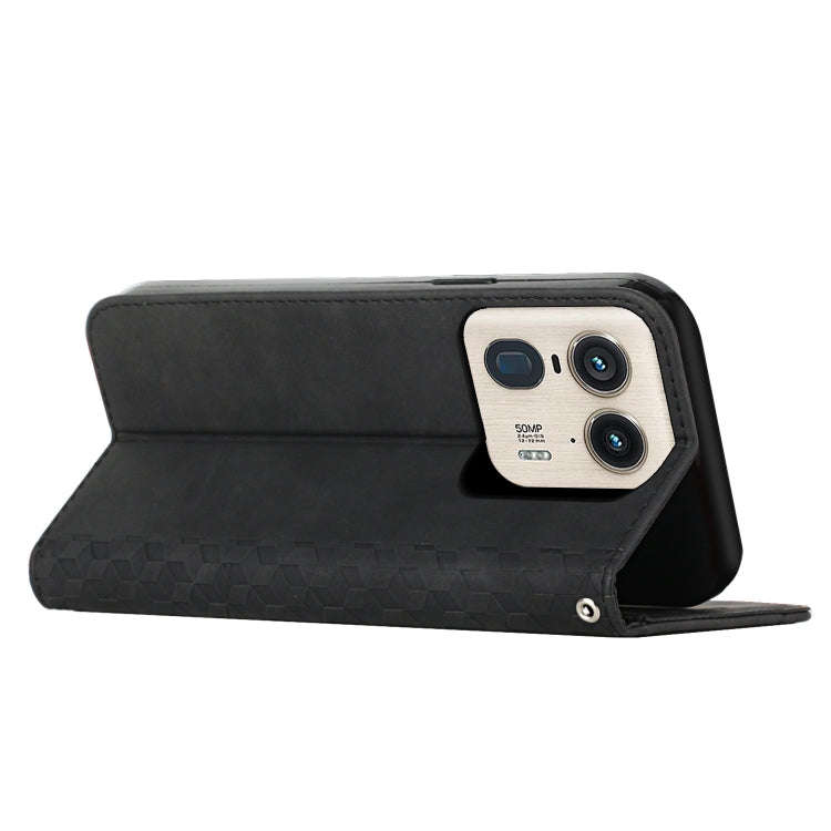 For Motorola Moto X50 Ultra Diamond Splicing Skin Feel Magnetic Leather Phone Case(Black)