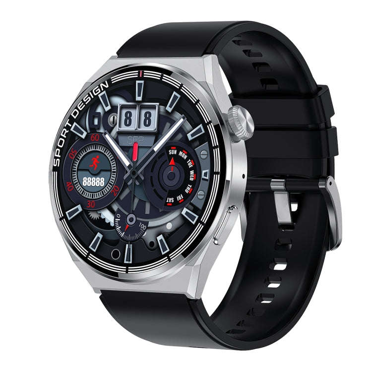 HDT MAX 1.60 inch Silver Dial Silicone Band IP68 Waterproof Smart Watch Support Bluetooth Call(Bl...