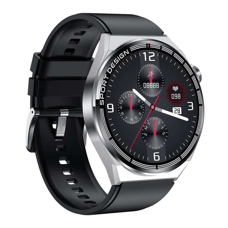 HDT MAX 1.60 inch Silver Dial Silicone Band IP68 Waterproof Smart Watch Support Bluetooth Call(Bl...