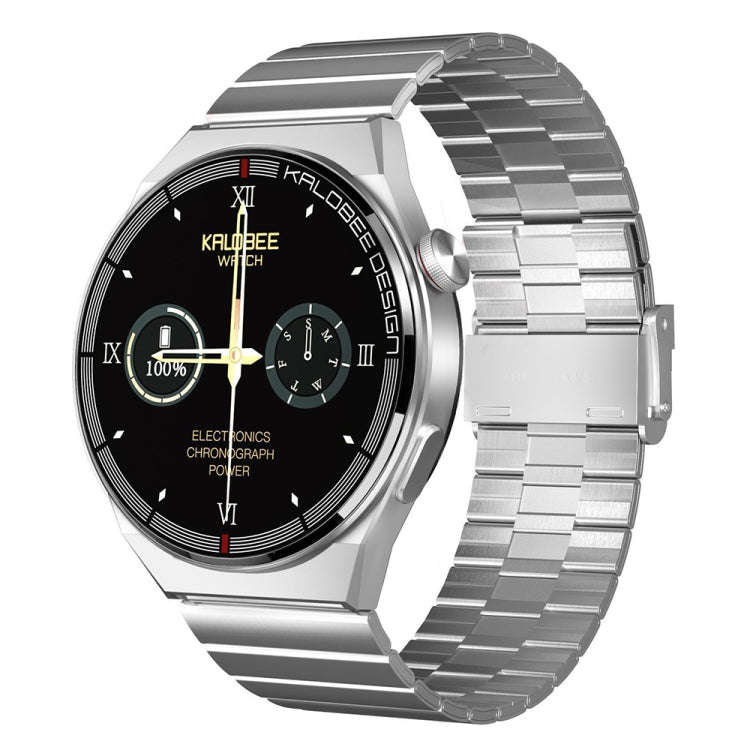 1.3 inch Bamboo Steel Band IP68 Waterproof Smart Watch Support Bluetooth Call(Silver)