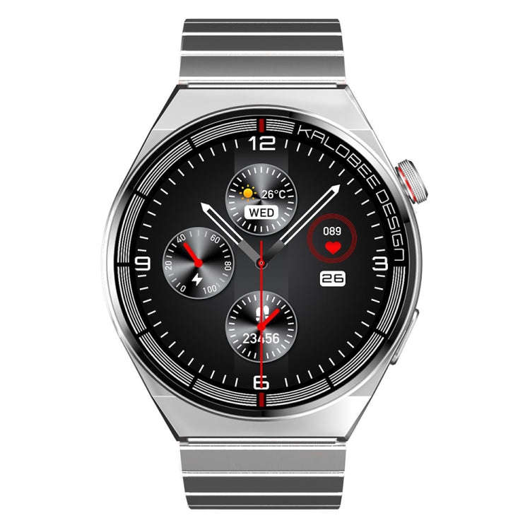 1.3 inch Bamboo Steel Band IP68 Waterproof Smart Watch Support Bluetooth Call(Silver)