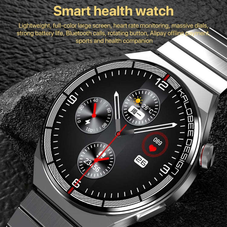 1.3 inch Bamboo Steel Band IP68 Waterproof Smart Watch Support Bluetooth Call(Silver)
