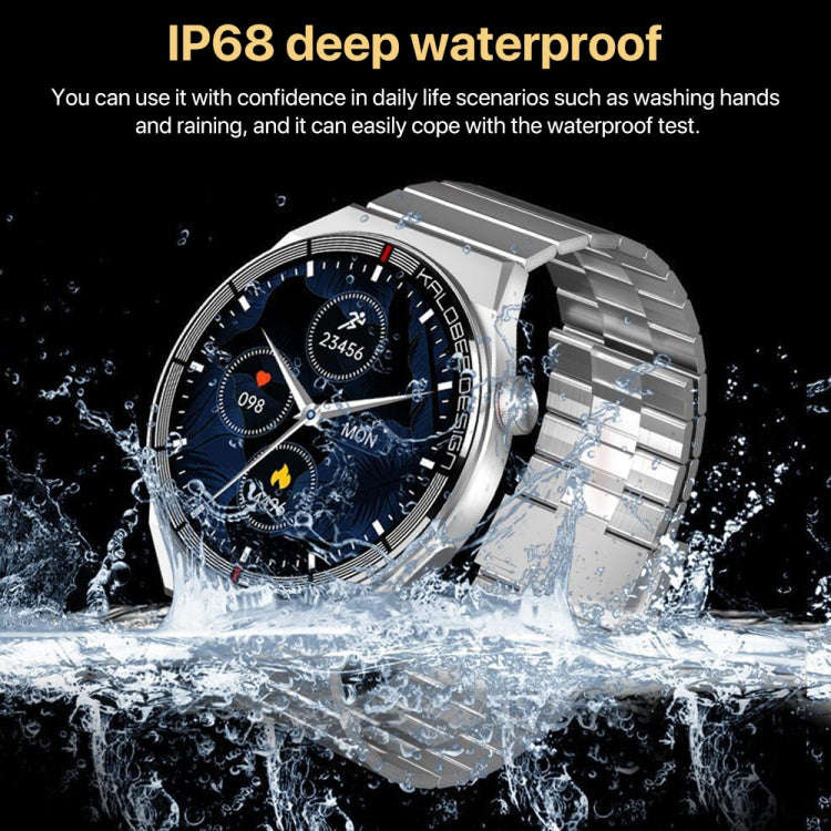 1.3 inch Bamboo Steel Band IP68 Waterproof Smart Watch Support Bluetooth Call(Silver)