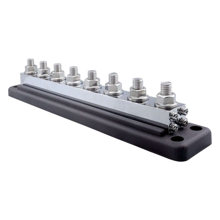 RV 600A High Current busbar 8-way Straight M10 Wiring Studs(Black)