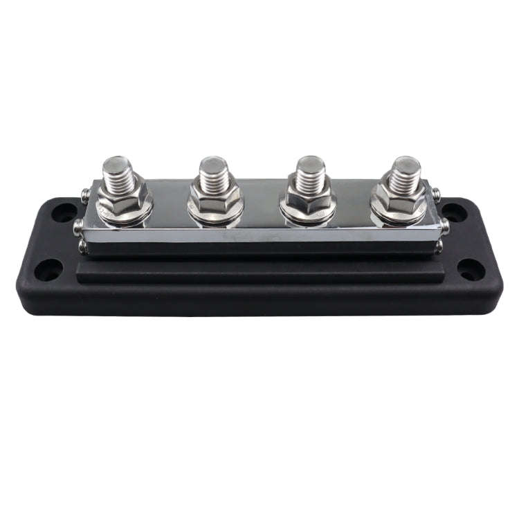 RV 600A High Current Busbar 4-way Straight M10 Wiring Studs(Black)