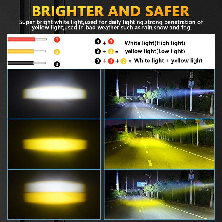 S19 IP68 Waterproof Motorcycle Spotlight(Black)