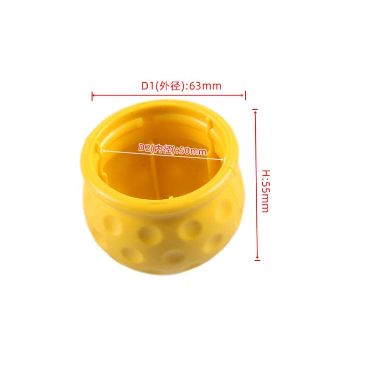 Universal 50mm Automatic Tow Bar Ball Cap Trailer Soft Rubber Protective Cap(Yellow)
