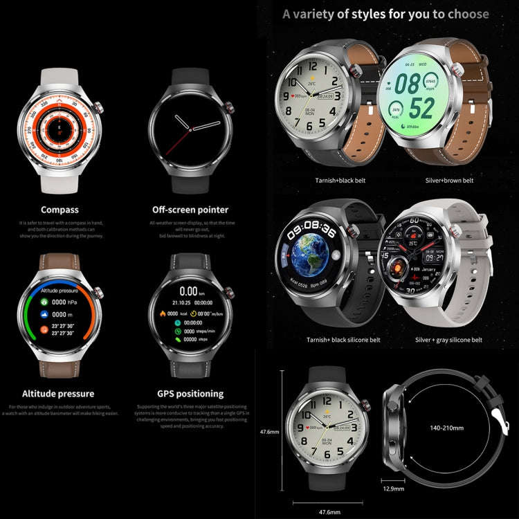GT4 Smart Bracelet 1.53 inch Smart Watch, Support Bluetooth Call / NFC / Heart Rate(Silver)