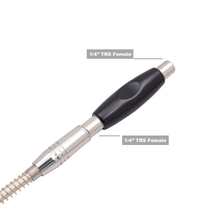 TC302 6.35mm Female to Female Guitar TRS Stereo Audio Cable Adapter(Black)