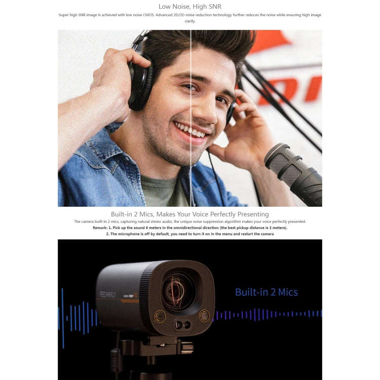FEELWORLD HV10X Professional Streaming Camera Full HD 1080P 60fps USB 3.0 HDMI(EU Plug)