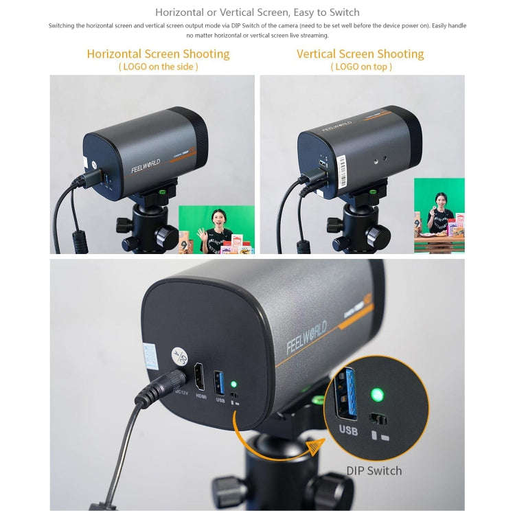 FEELWORLD HV10X Professional Streaming Camera Full HD 1080P 60fps USB 3.0 HDMI(EU Plug)