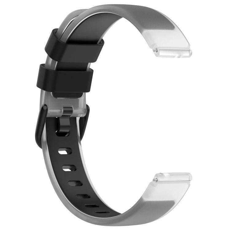 12mm Universal Two Color Transparent Silicone Watch Band(Black)