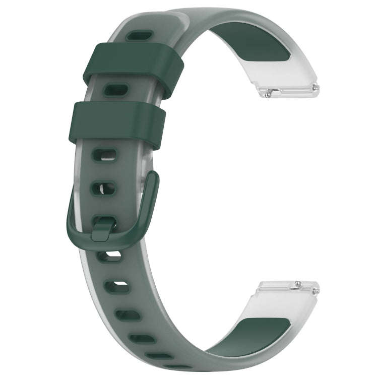 12mm Universal Two Color Transparent Silicone Watch Band(Green)