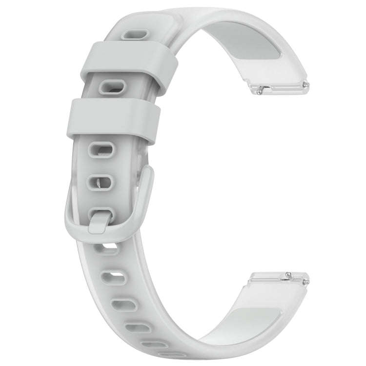 12mm Universal Two Color Transparent Silicone Watch Band(Light Grey)