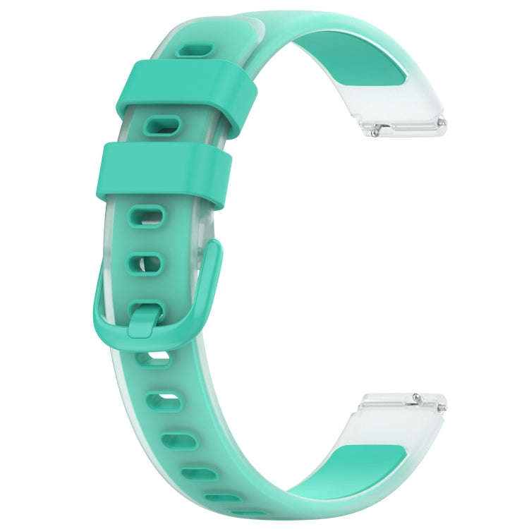 12mm Universal Two Color Transparent Silicone Watch Band(Teal)